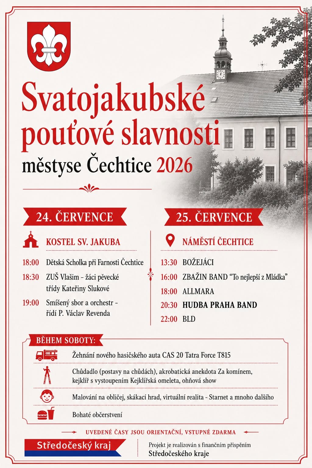 Svatojakubské pouťové slavnosti městyse Čechtice 2026