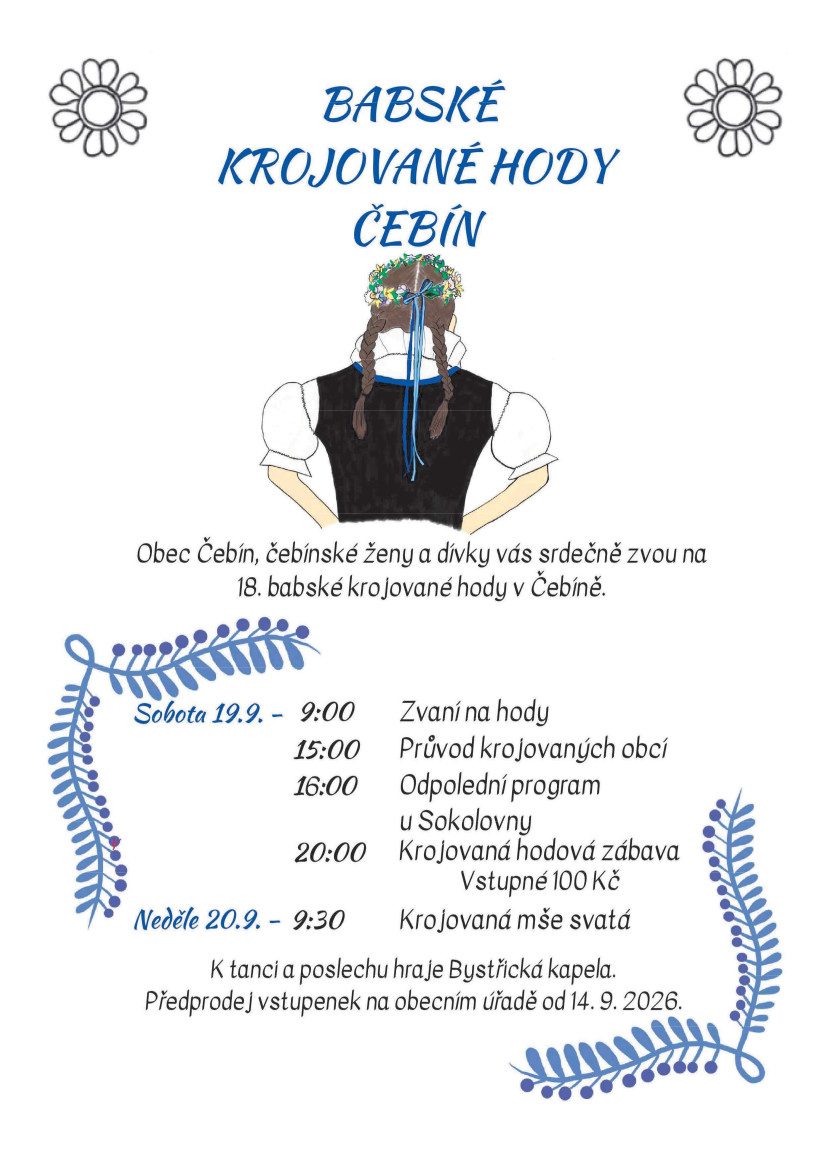 18. babské krojované hody Čebín 2026