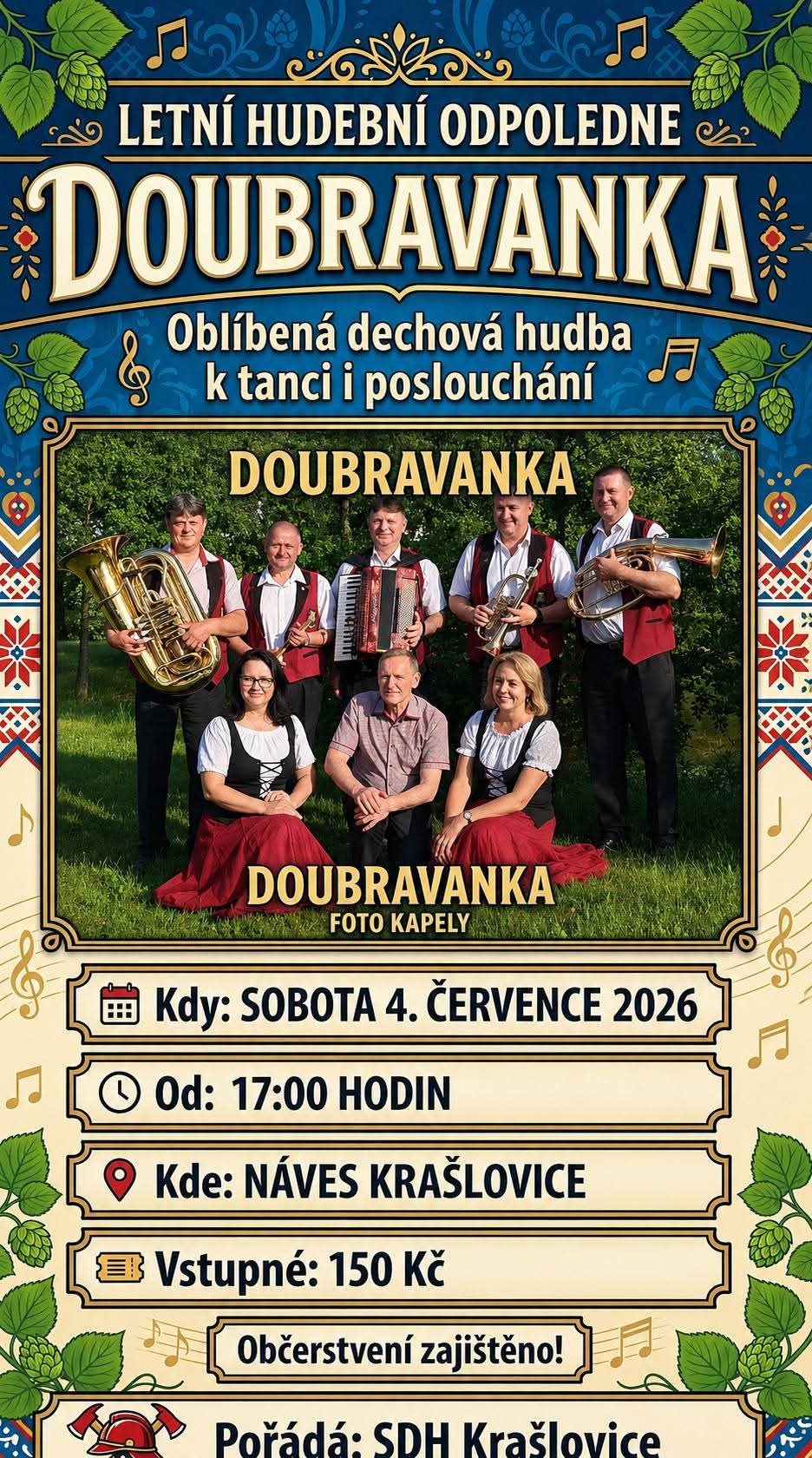 Letní hudební odpoledne s Doubravankou v Krašlovicích