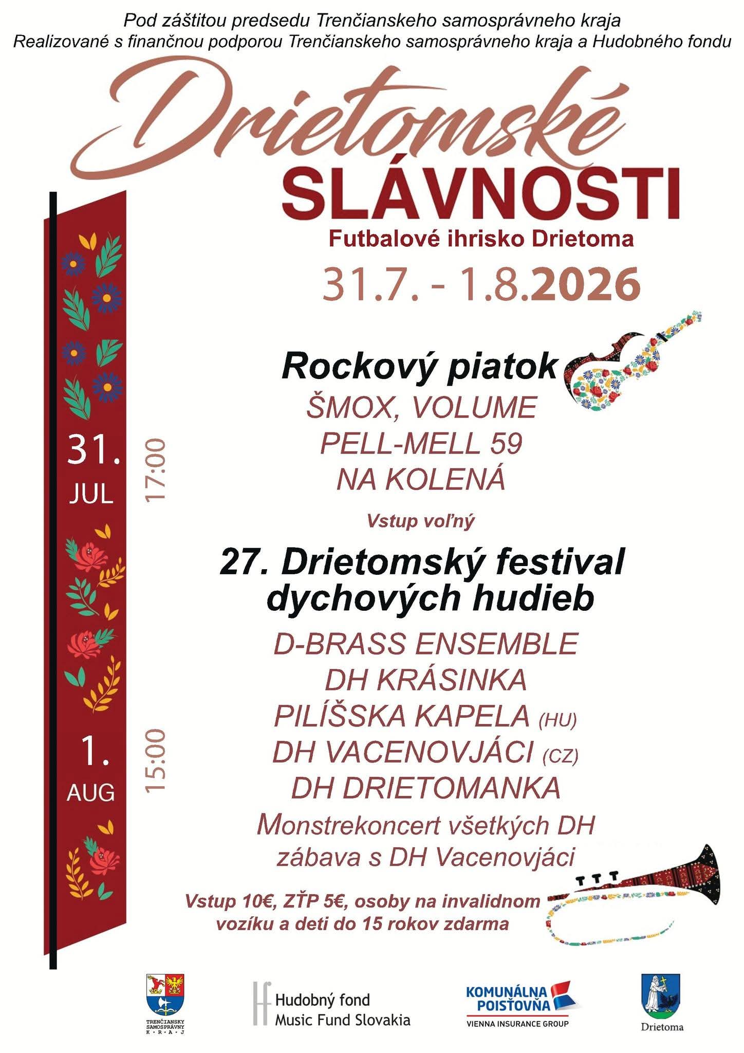 27. Drietomský festival dychových hudieb 2026