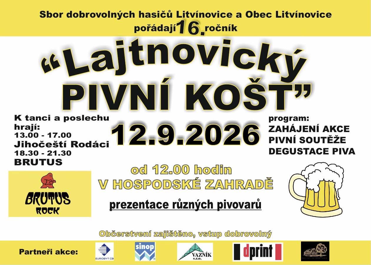 Lajtnovický pivní košt 2026