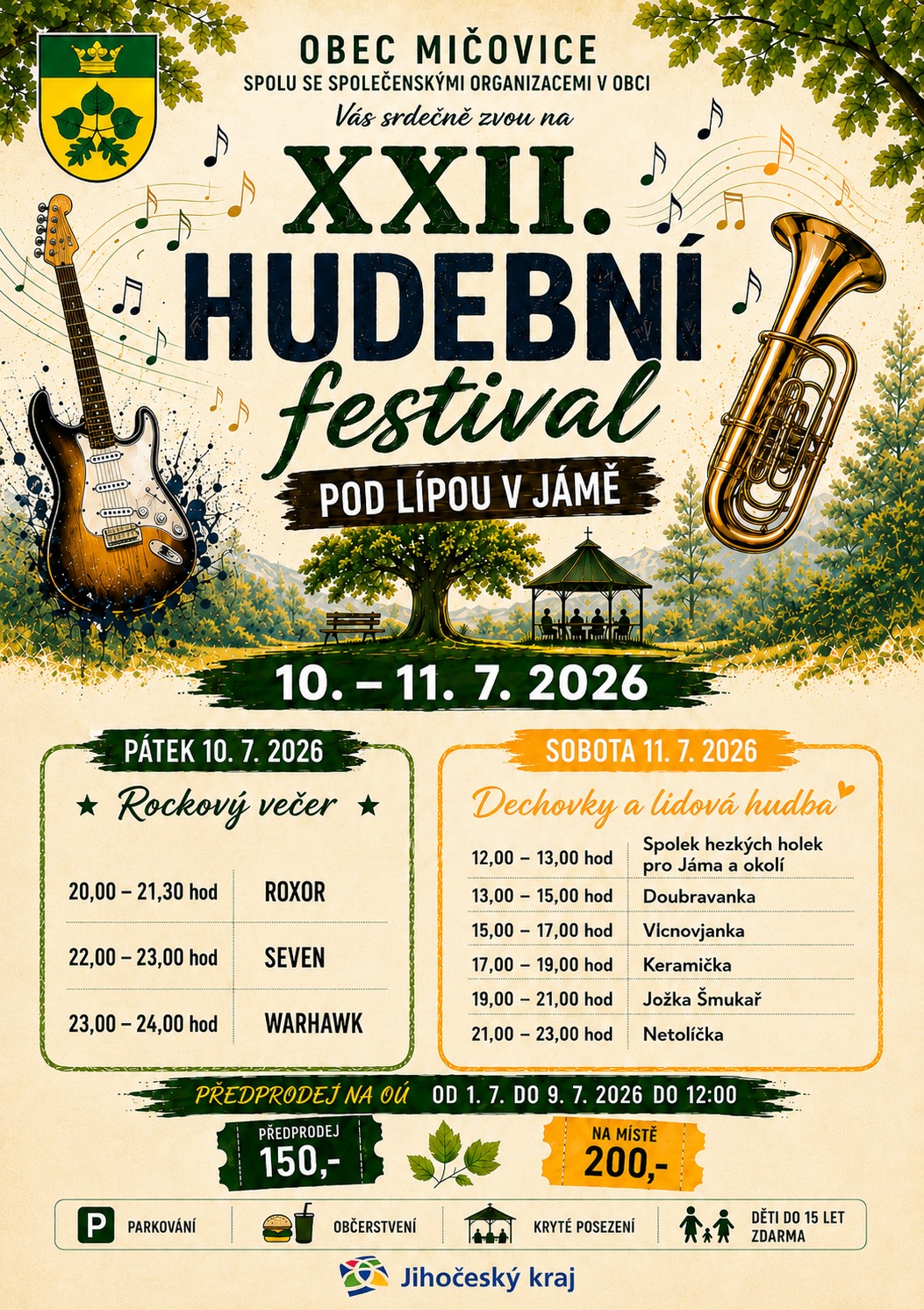 XXII. Hudební festival Pod lípou v Jámě 2026