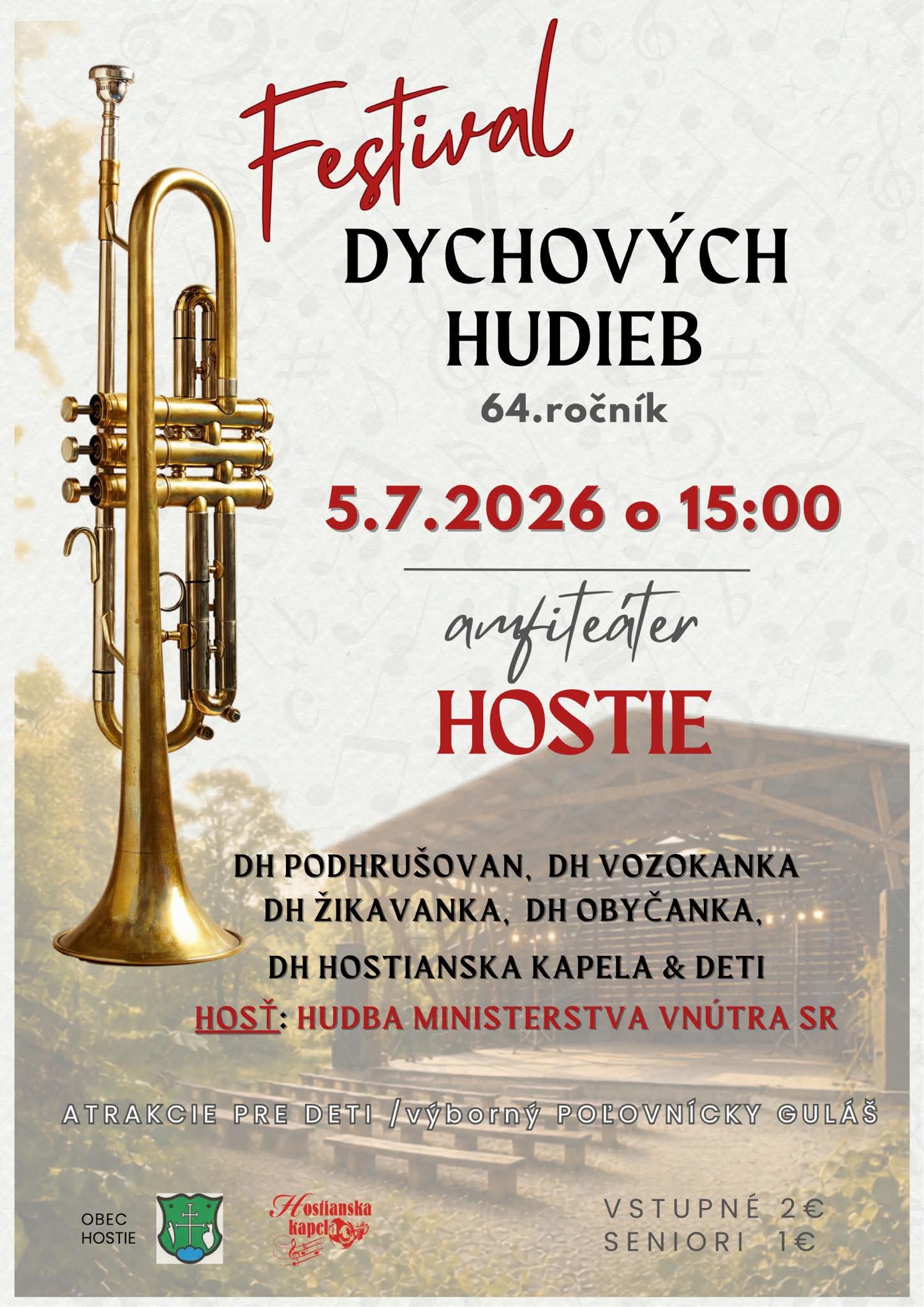 64. festival dychových hudieb HOSTIE 2026
