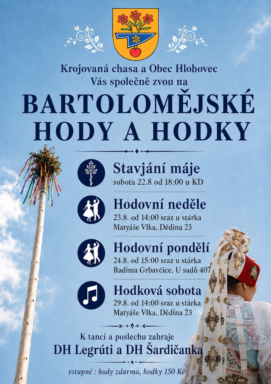 Bartolomějské hody Hlohovec 2026, pondělí