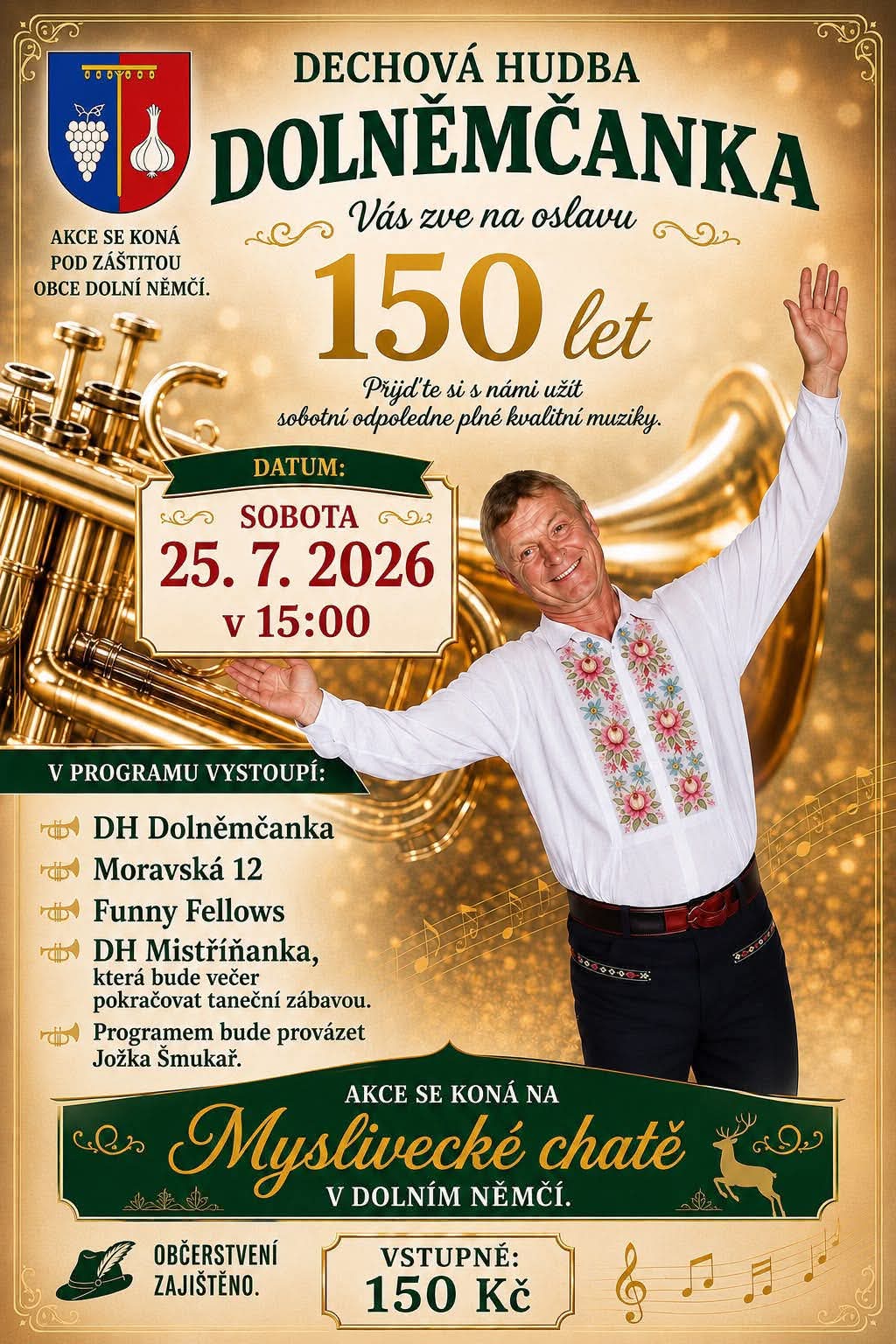 150. výročí založení dechové hudby Dolněmčanka