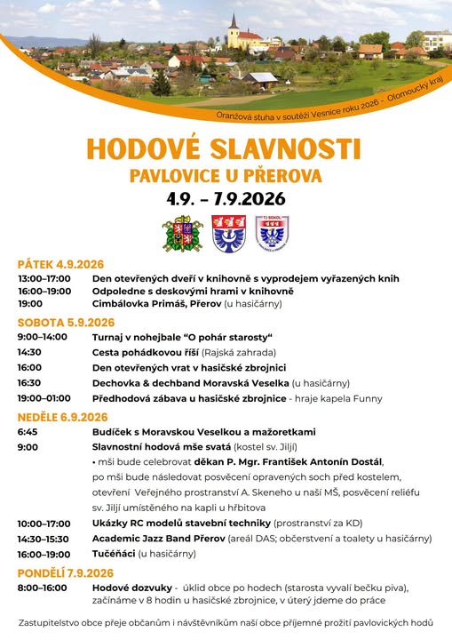 Hodové oslavy Pavlovice u Přerova