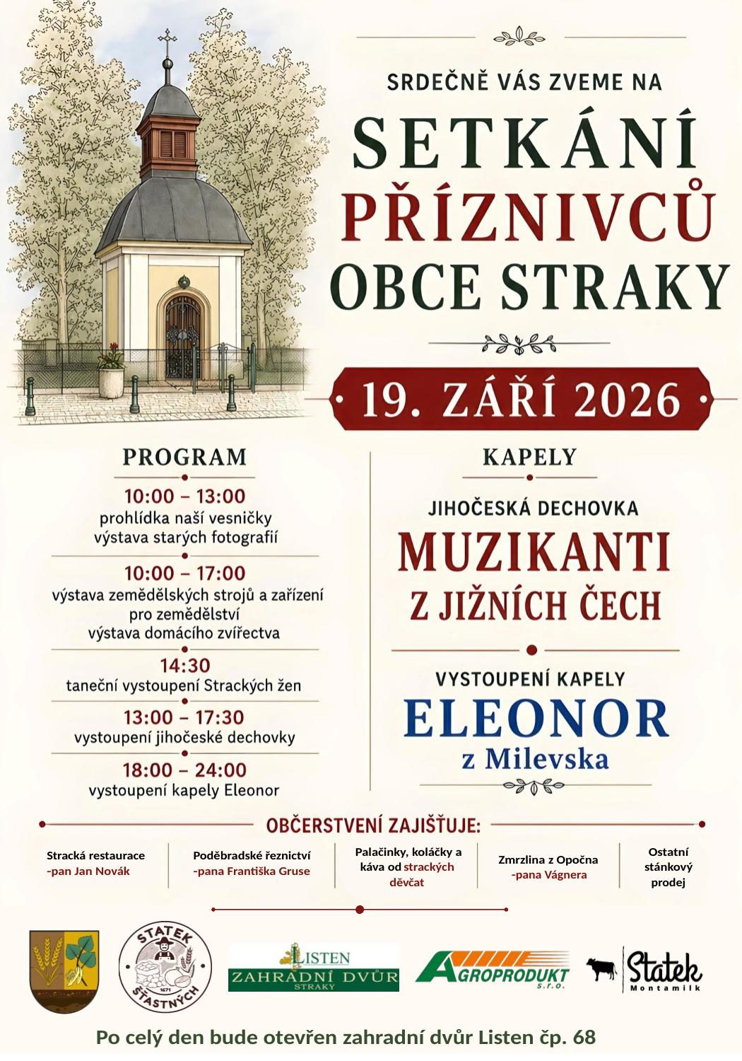 Setkání příznivců obce Straky 2026