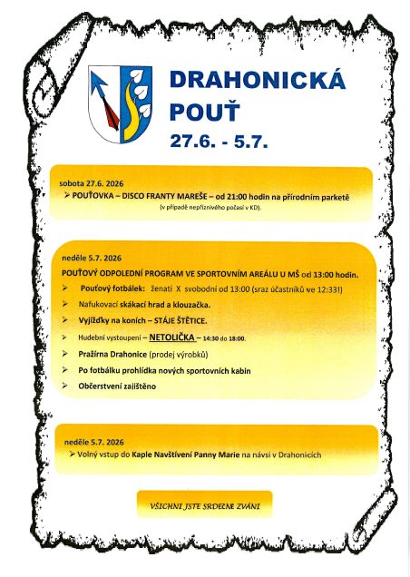 Drahonická pouť 2026