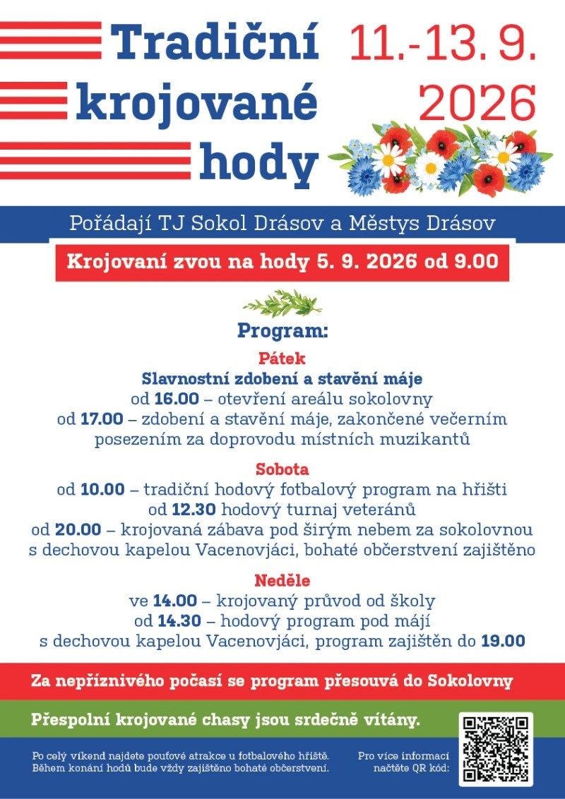 Krojované hody Drásov 2026 - sobota