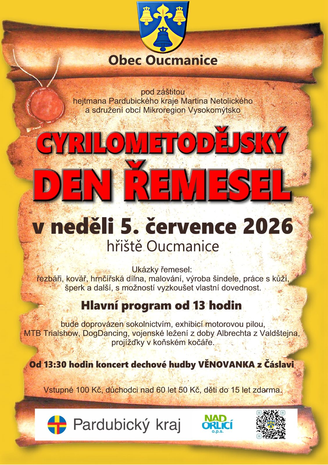 Cyrilometodějský den řemesel Oucmanice 2026