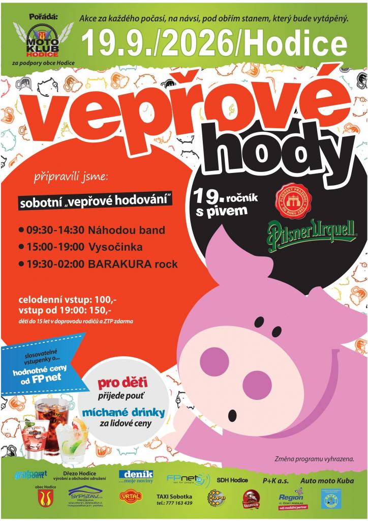 Vepřové hody Hodice 2026