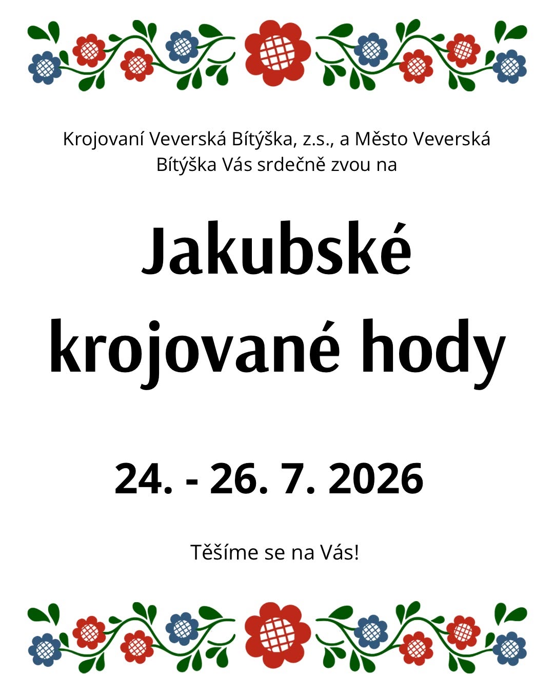Jakubské krojované hody 2026, Veverská Bítýška
